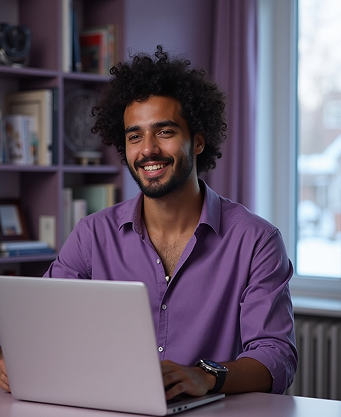 Revendedor parceiro GestãoClick lendo artigo no blog Parveiro GestãoClick.