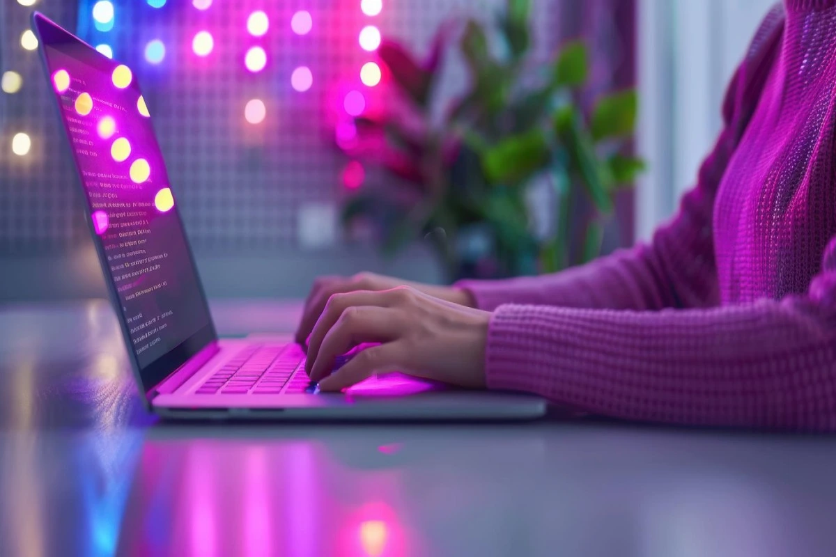 Mulher trabalhando em notebook sobre uma mesa em Como estruturar um processo de onboarding eficiente para novos clientes de ERP.